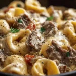 Cheesesteak Tortellini in Rich Provolone Sauce