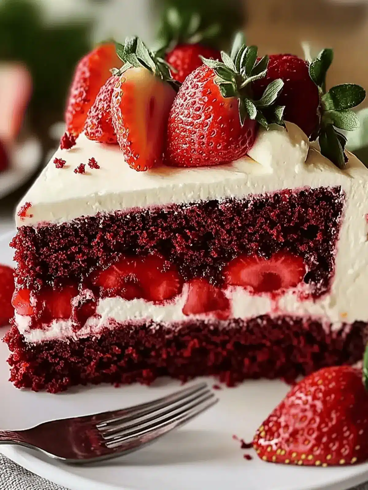 Red Velvet Strawberry Cheesecake