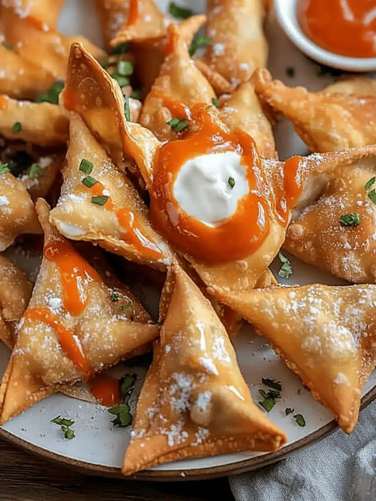 Air Fryer Buffalo Chicken Wontons