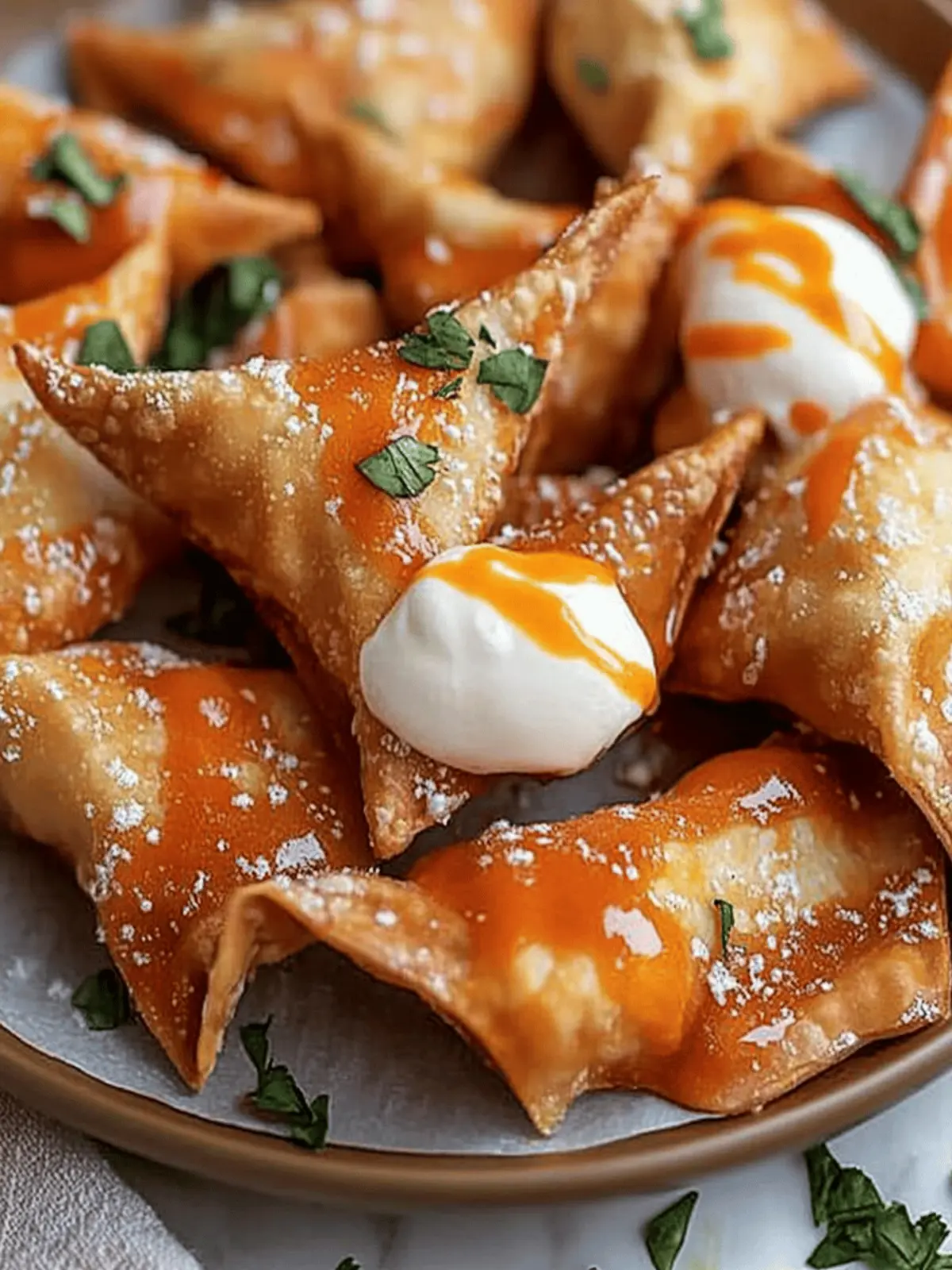 Air Fryer Buffalo Chicken Wontons