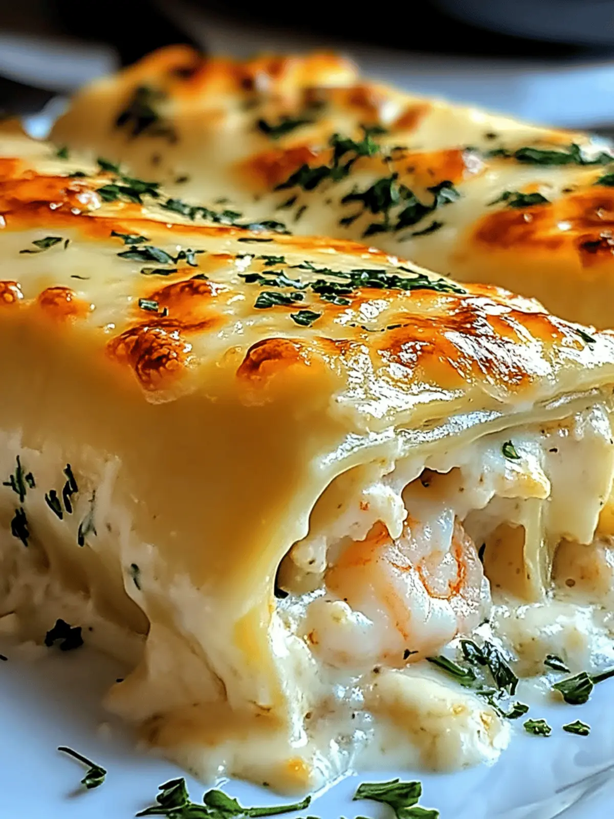 Shrimp & Crab Alfredo Lasagna Roll
