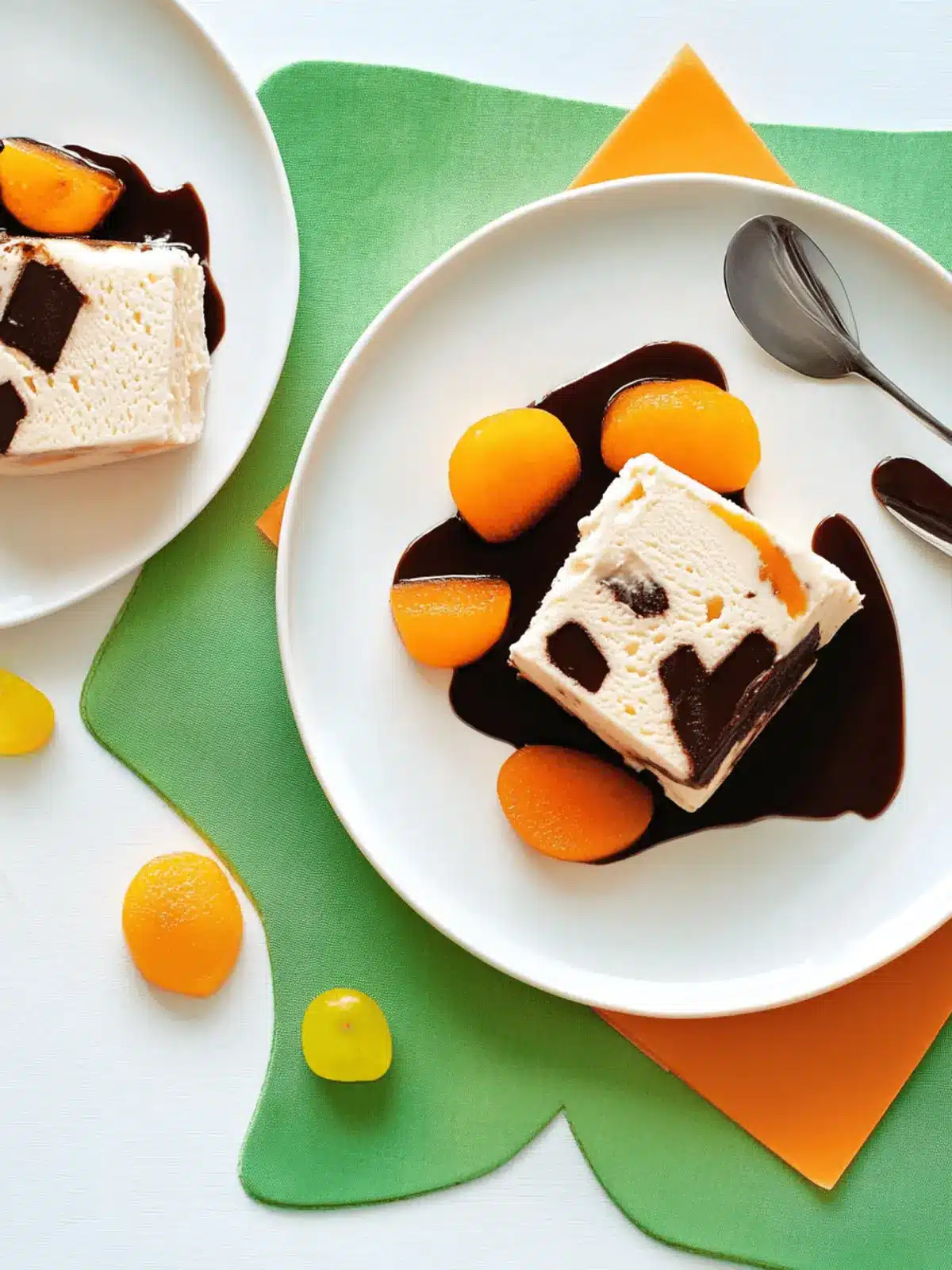 White Chocolate Semifreddo with Chocolate Sauce