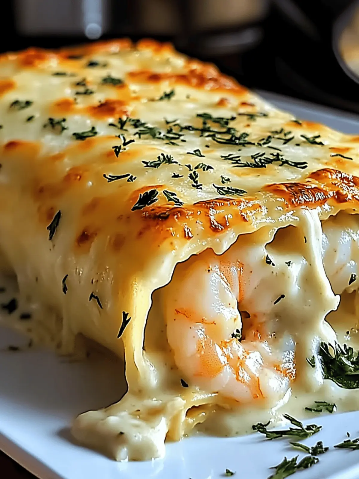 Shrimp & Crab Alfredo Lasagna Roll