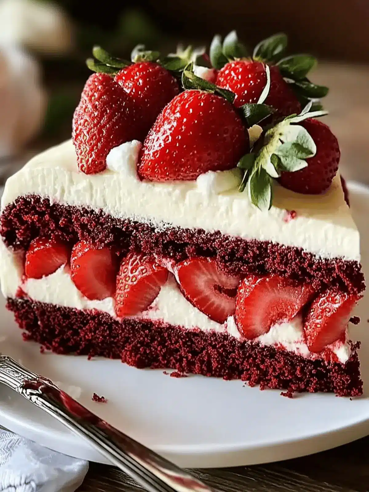 Red Velvet Strawberry Cheesecake