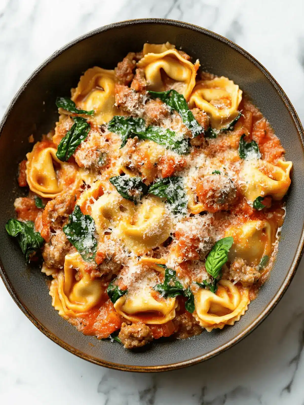 One Pan Tortellini with Sausage