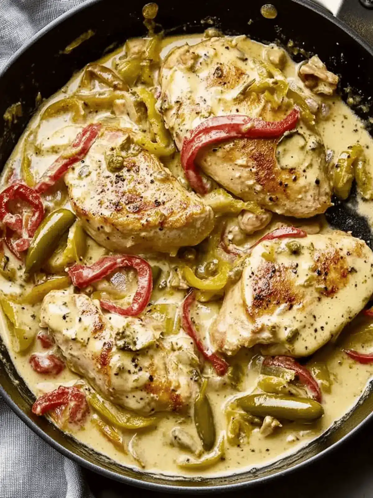 One-Pan Creamy Pepperoncini Chicken