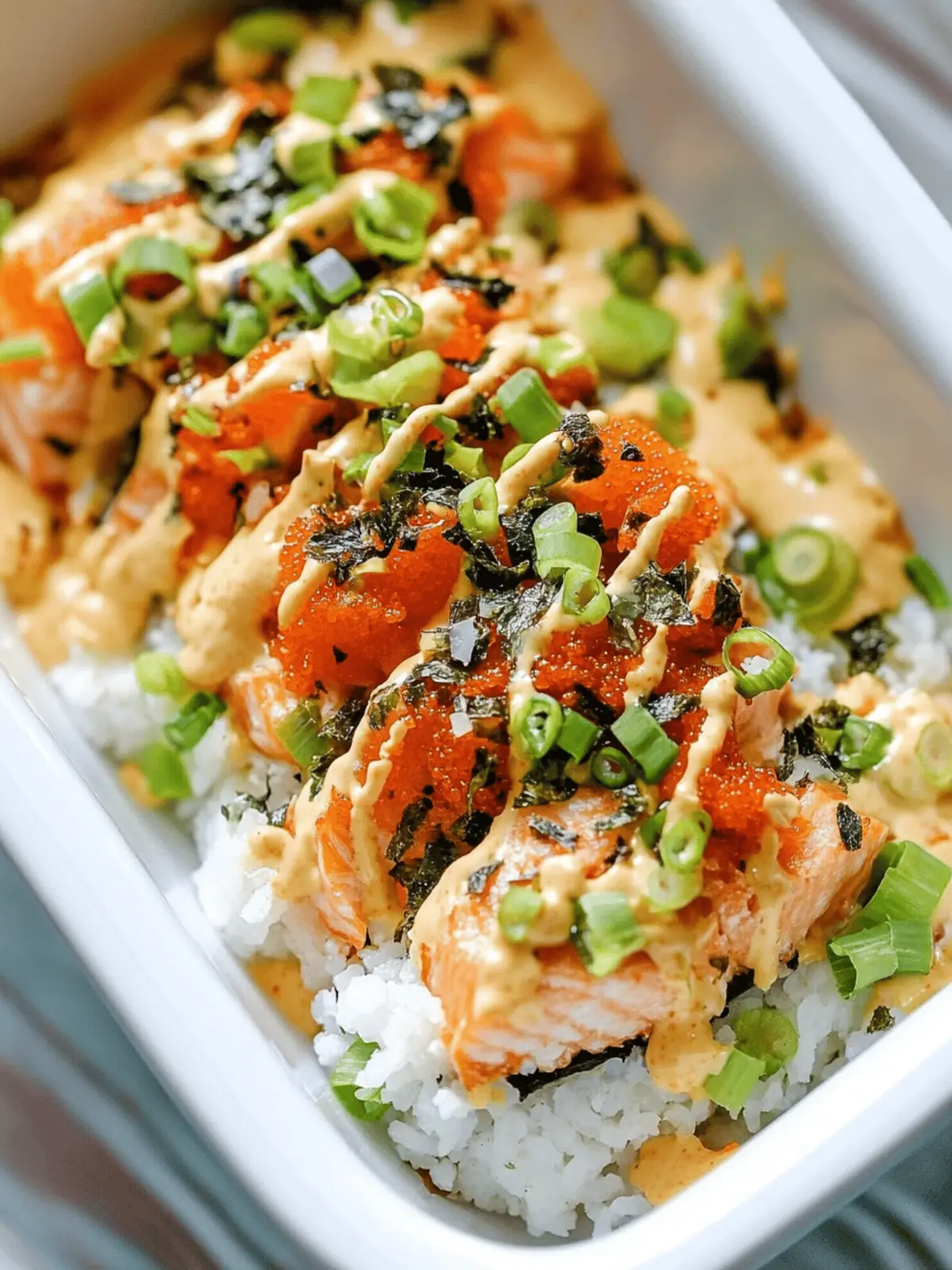 Teriyaki Salmon Sushi Bake for Two