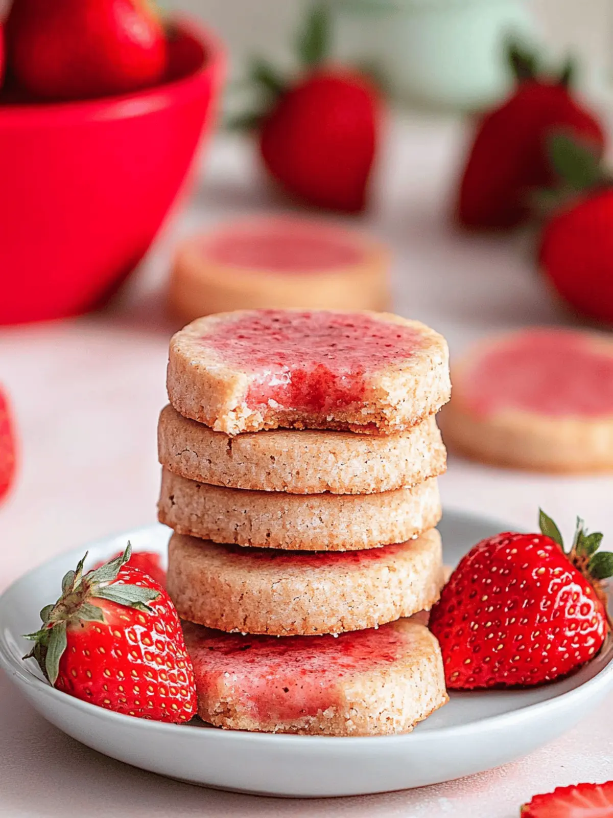 Strawberry Shortbread Cookies